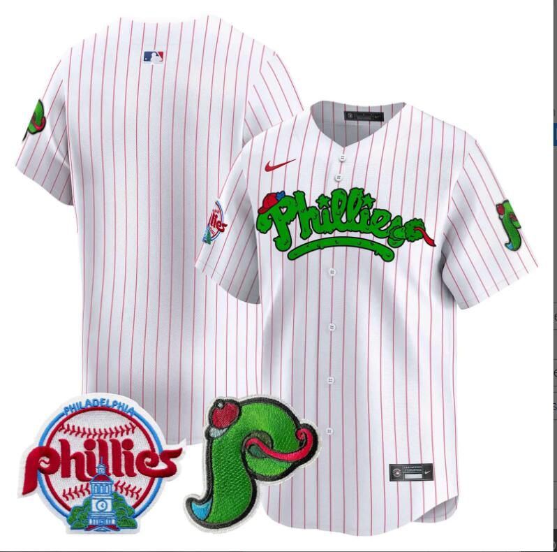 Men Philadelphia Phillies blank white with red strips Limited 2024 MLB Nike jersey->youth nfl jersey->Youth Jersey